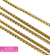 CADENA ROLO CUADRDA 3.0 ACERO DORADO X METRO - comprar online