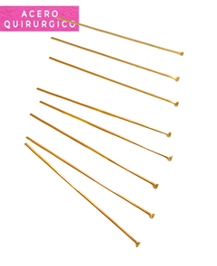 ALFILER CON CABEZA 0.6 X 20 MM X 20 UNIDADES ACERO DORADO - comprar online