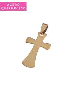 CRUZ CLASICA ACERO DORADO OPACO 32 X 20 MM - comprar online