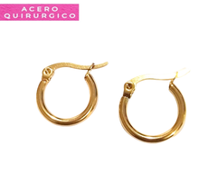 ARGOLLAS CON CIERRE ITALIANO ACERO DORADO 15 MM - comprar online