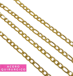 CADENA FIGARO 1.0 ACERO DORADO X METRO - comprar online
