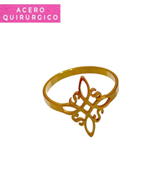 6 ANILLOS NUDO DE BRUJA CURVA COMPLETA (16-17-18-19-20-21) ACERO DORADO - comprar online