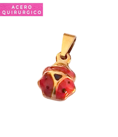VAQUITA SAN ANTONIO ACERO DORADO ESMALTADO 10 MM - comprar online