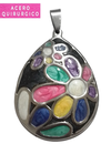 MEDALLON GOTA ESMALTADO FLORES 33 X 40 MM - comprar online