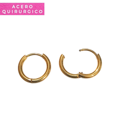 ARGOLLAS CON BISAGRA 14 MM ACERO DORADO - comprar online