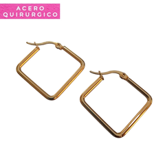 AROS CUADRADO CON CIERRE ITALIANO ACERO DORADO 20 MM - comprar online