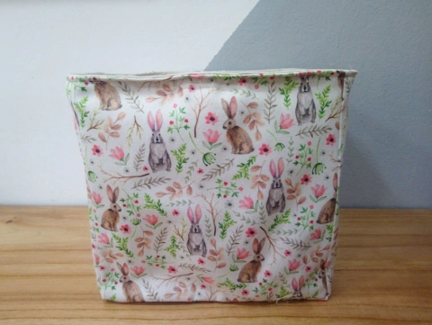 contenedor cesto canasto cuadrado estampados - Pascualita Deco