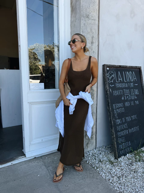 VESTIDO TEJIDO CHOCOLATE - comprar online