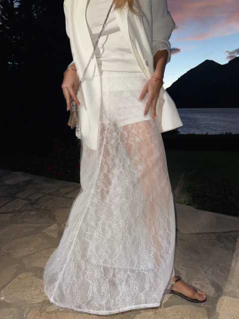 FALDA ENCAJE BLANCA - comprar online