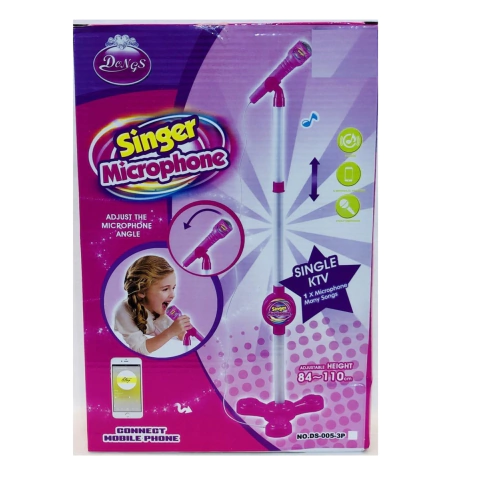 Micrófono Rosa con Pie - Conectá tu celular! - Andicar