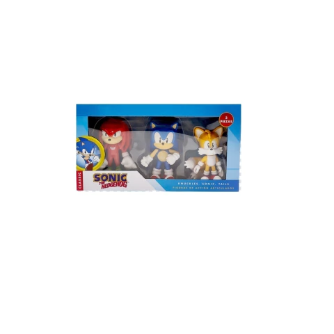 Set 3 Muñecos Sonic 14 cm + Knuckles + Tails - Carnival Toys