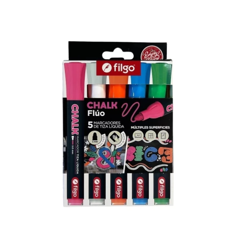 Marcador De Tiza Liquida Filgo Chalk - x5 Unidades - Filgo