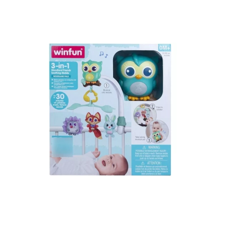 Móvil Cunero 3 En 1 Amiguitos Del Bosque - Winfun