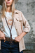 Camisa oversize c/bolsillos y charreteras sarga - Las Taguas