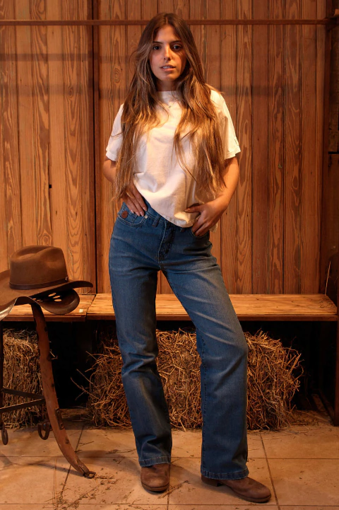 Pantalón de jean azul medio con spandex