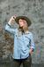 Camisa oversize c/bolsillos y charreteras sarga - tienda online
