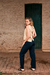 Pantalón recto gabardina liviana spandex