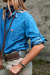 Camisa m/l jean con charreteras en internet
