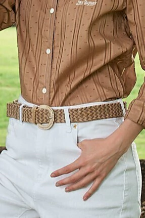 Cinto trenzado cuero crudo - comprar online