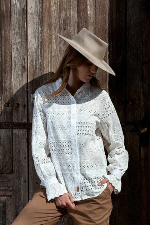 Camisa broderie m/larga - comprar online