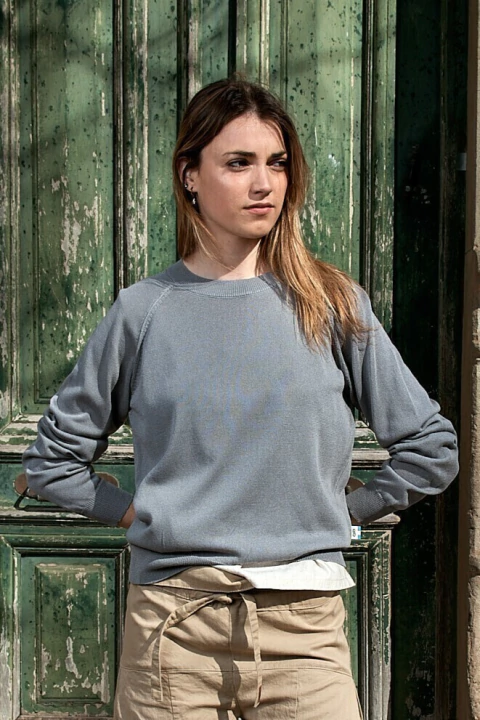 Sweater cuello redondo con costuras, manga ranglan - comprar online