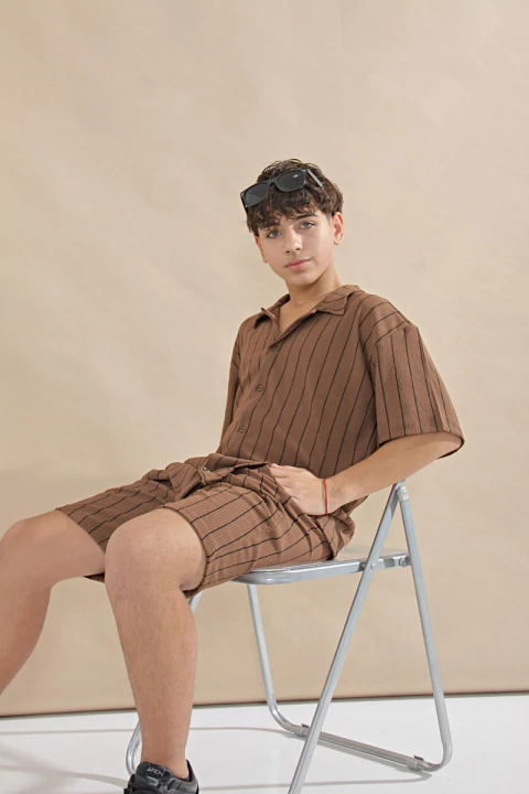 Bermuda rayada tejida juvenil - buy online