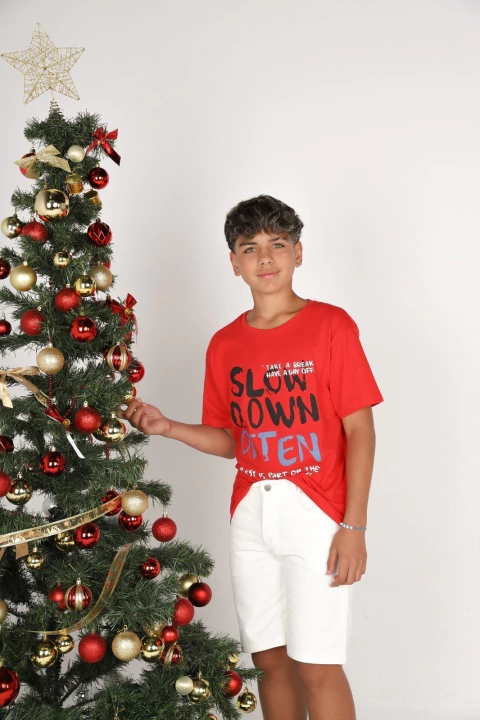 Bermuda jean blanco juvenil