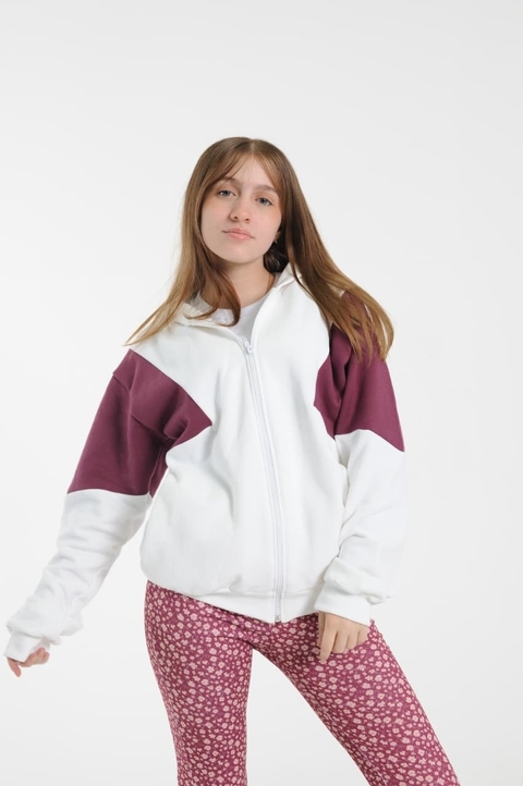 Campera juvenil bicolor frizada - comprar online