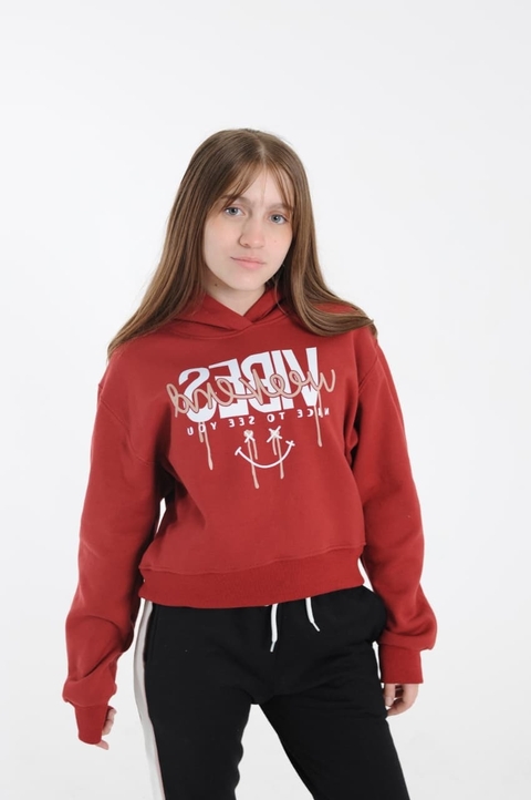 Canguro corto con capucha frizado juvenil - comprar online