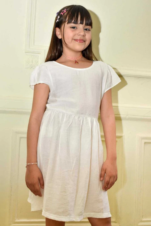 Vestido poplin soft con elastico en cintura - comprar online