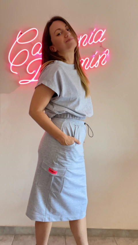 Pollera Serena Gris Melange