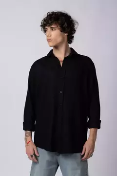 CAMISA ML LINO TESEO NEGRO - TRÓPICO