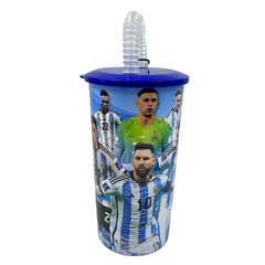 Vaso infantil con tapa y sorbete afa selección Argentina