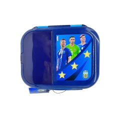 Lunch box con cubiertos AFA y tres divisiones. - tienda online