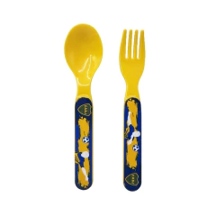 Lunch box Boca con cubiertos Azul Amarillo - tienda online