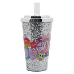 Vaso con tapa y boquilla plegable cresko stamp