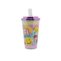 Vaso con tapa y boquilla plegable cresko smile