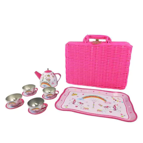 Juego de té con valija unicornio