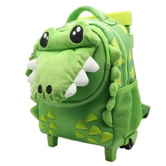 Mochila Escolar Funny Land cocodrilo personaje con carro - Cresko