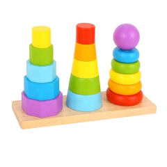 Juego infantil tooky toy didáctico 3 torres bloques encastre - comprar online