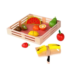 Juego infantil tooky toy frutas de madera para cortar