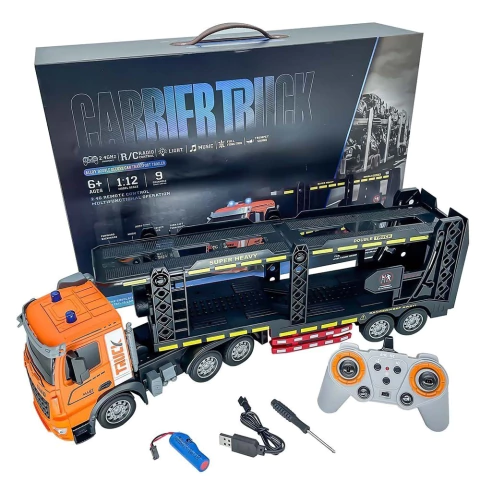 Camión de juguete con trailer luz y sonido sino toys