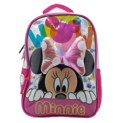 Mochila escolar Minnie Mouse disney moño con relieve