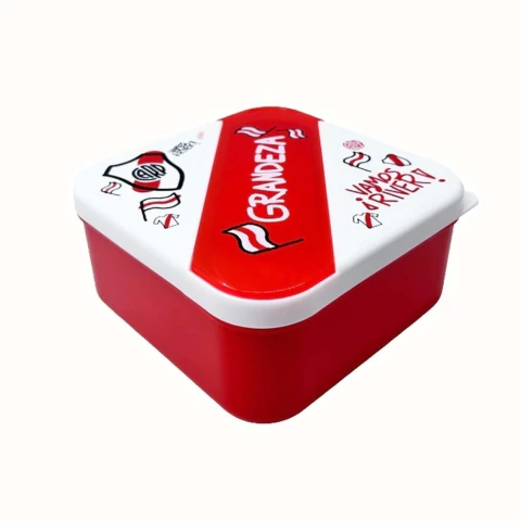 Lunch box con cubiertos River plate Rojo Blanco - comprar online