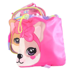 Mochila escolar Simones Mushi con bolsita de tela