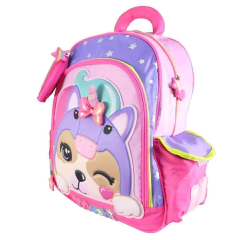 Mochila escolar Simones Mushi llavero rosita - tienda online