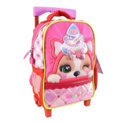 Mochila escolar Simones Mushi cherry con carro