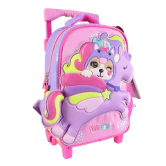 Mochila escolar Simones Mushi unicornio dream con carro - tienda online