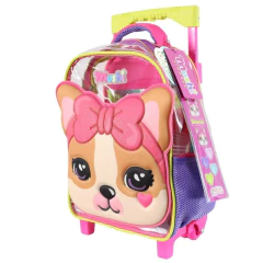 Mochila escolar Simones Mushi hearts con carro - tienda online