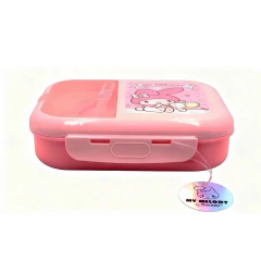 Lunch box my melody sanrio con cubiertos y divisiones Rosa en internet